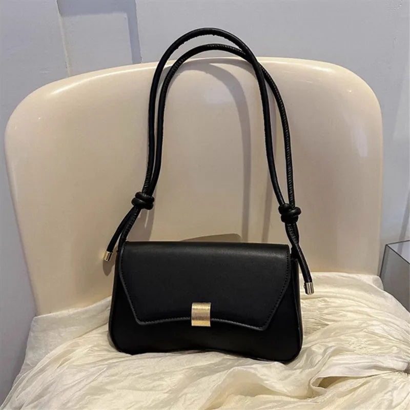 Simple Metal Buckle Handbag MessengerBag, Stylish