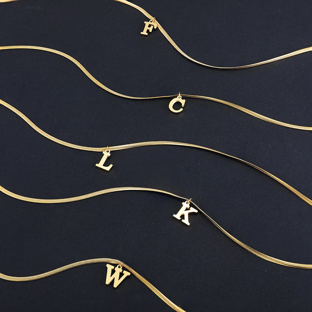 Elegant Stainless Steel Initial Necklace
