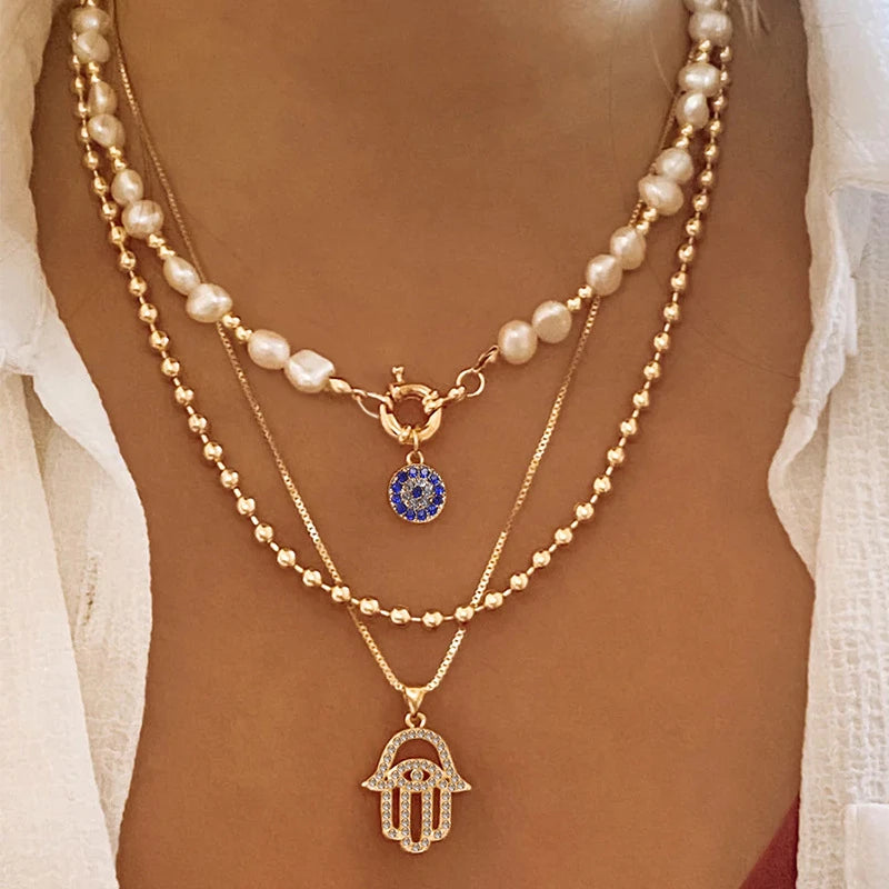 Mystic symbols layered necklace