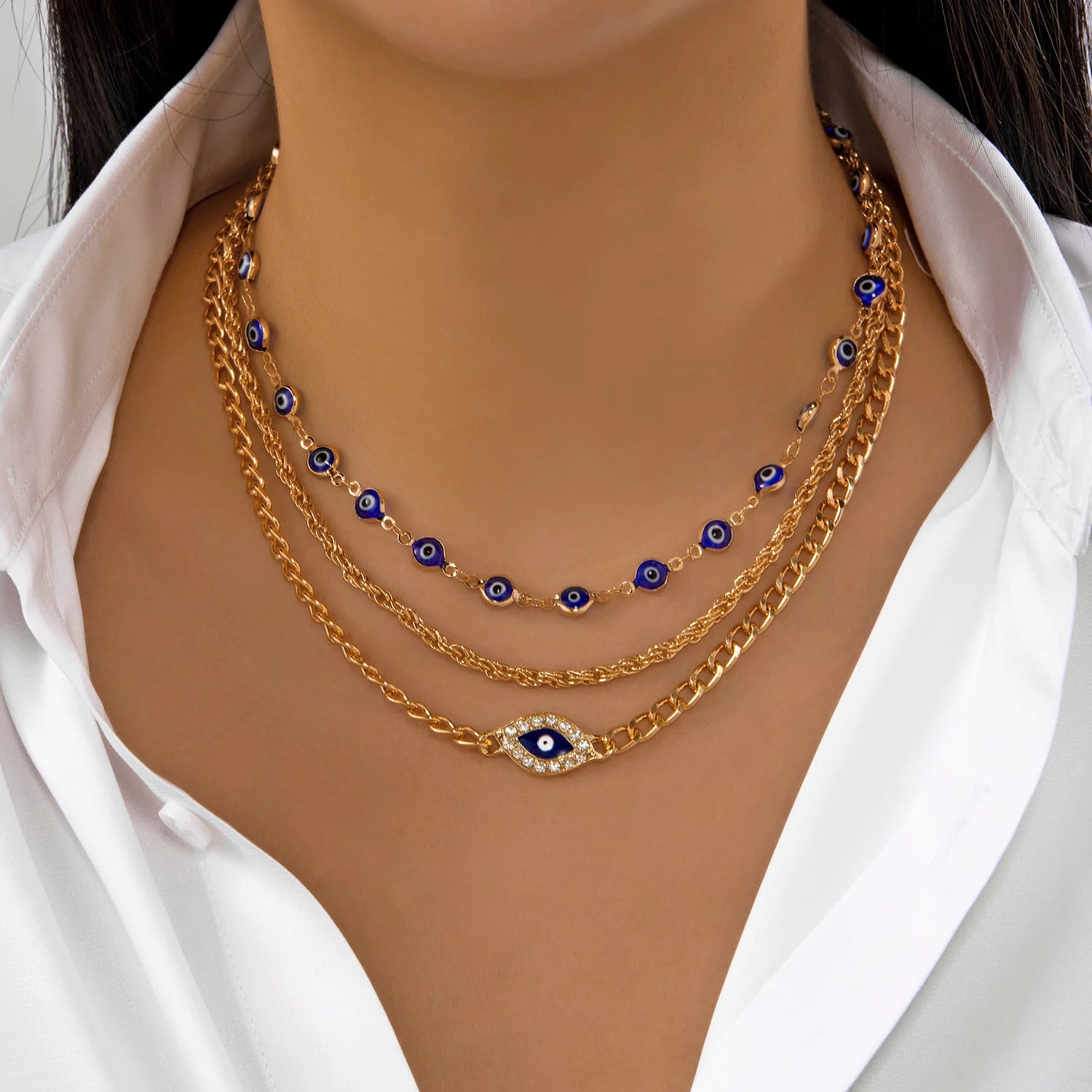 Mystic symbols layered necklace