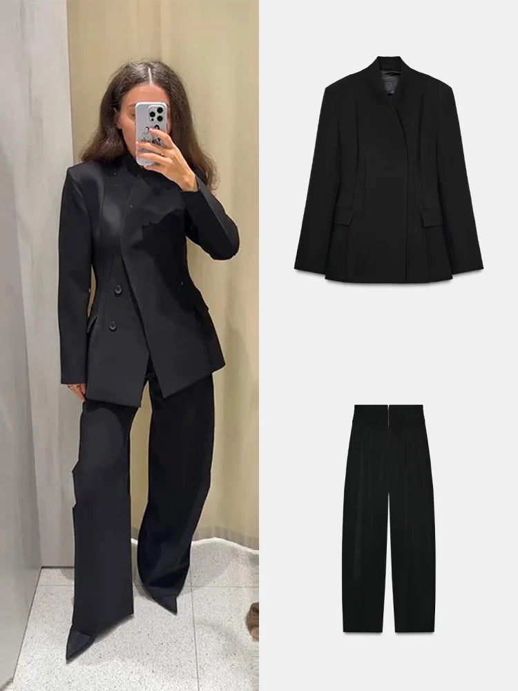 Pre-order set fitted blazer Black.