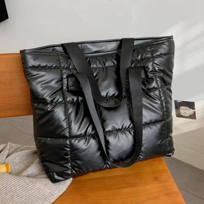 New Fashion Large Tote Padded Handbags Autumn Quilted Women