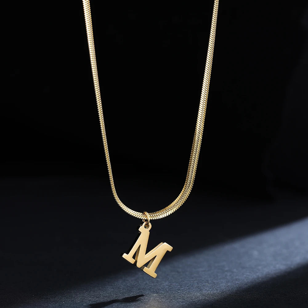 Elegant Stainless Steel Initial Necklace