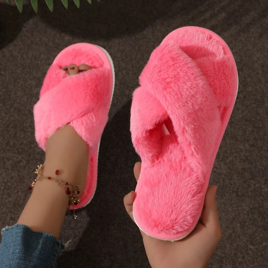 Home slippers, comfortable soft shoes and warm open finger