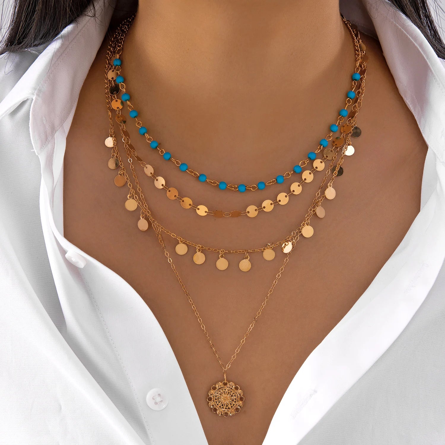 Mystic symbols layered necklace