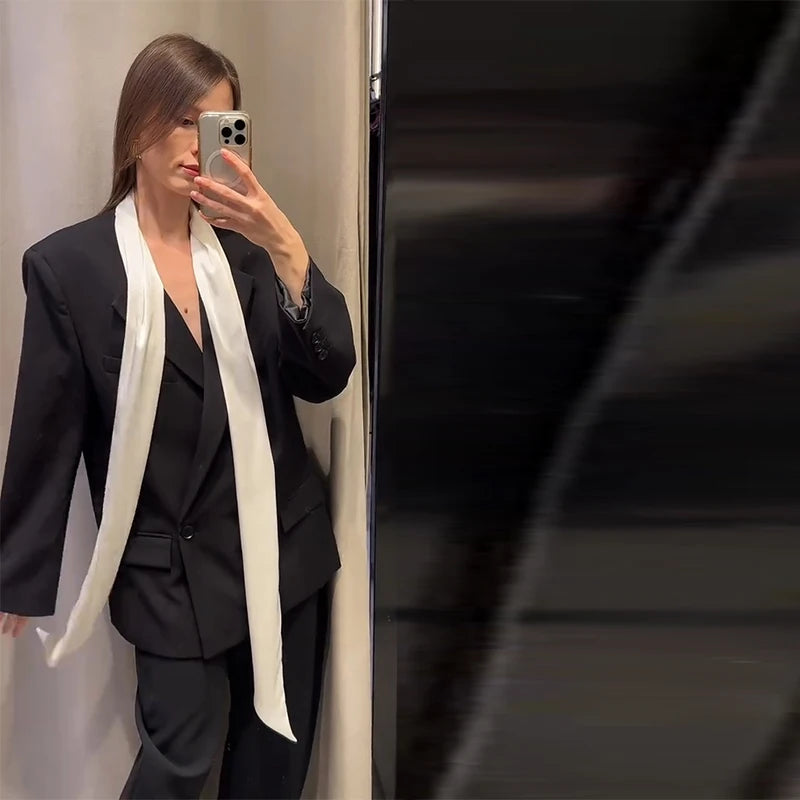 Pre-order set fitted blazer Black.