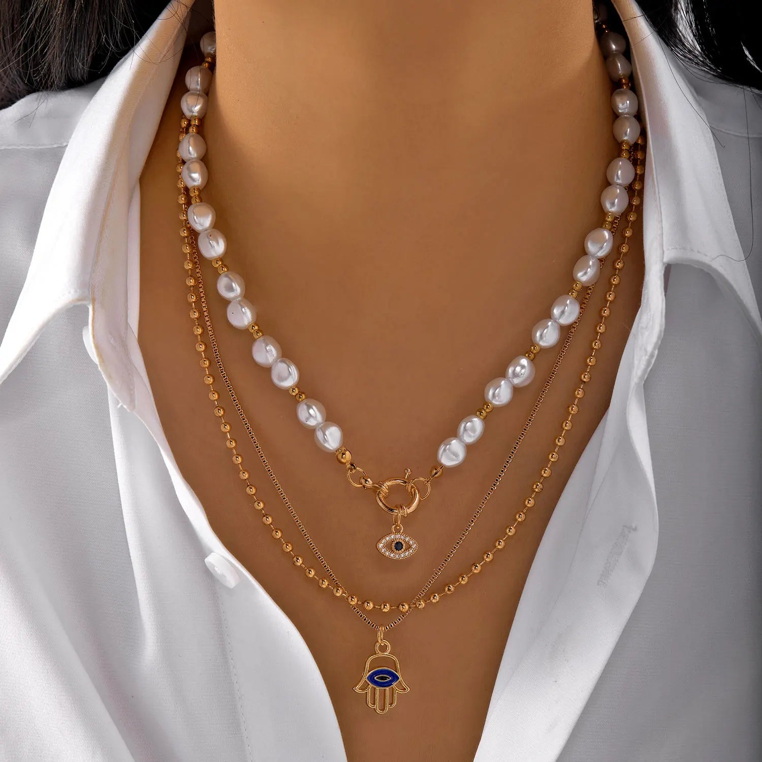 Mystic symbols layered necklace