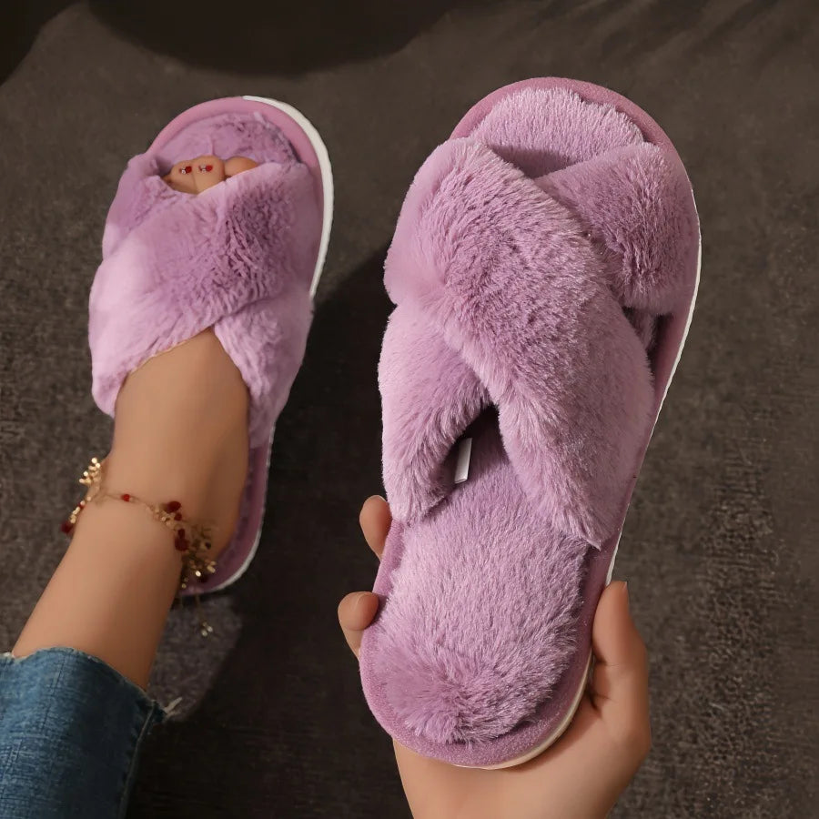 Home slippers, comfortable soft shoes and warm open finger