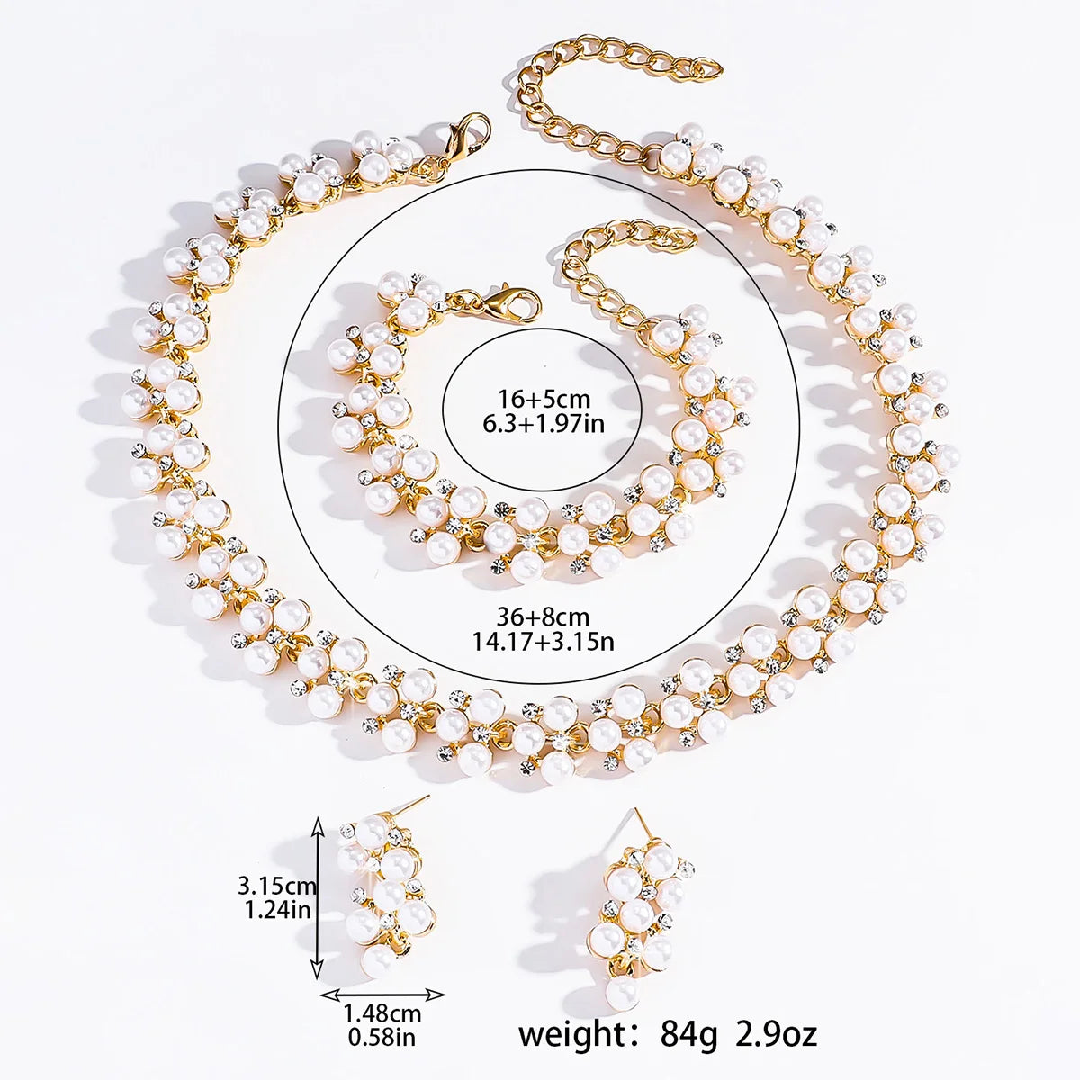 Lunar White Agate Jewelry Set