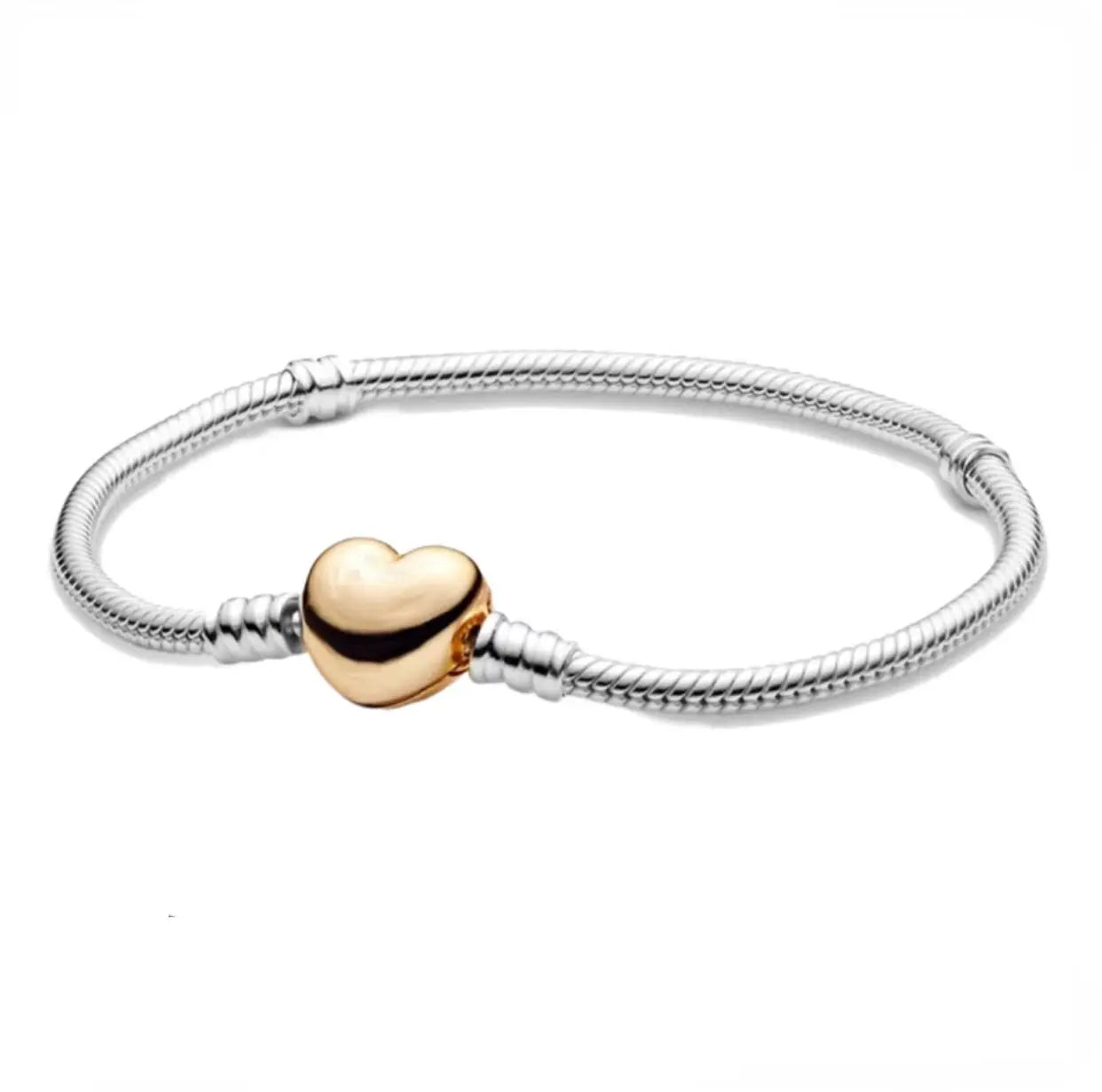 Crown & heart silver bracelet