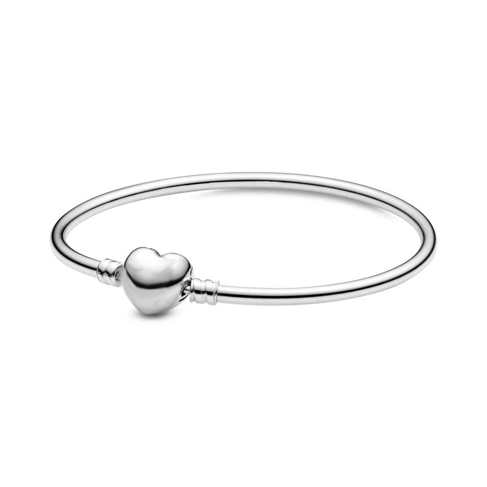 Crown & heart silver bracelet