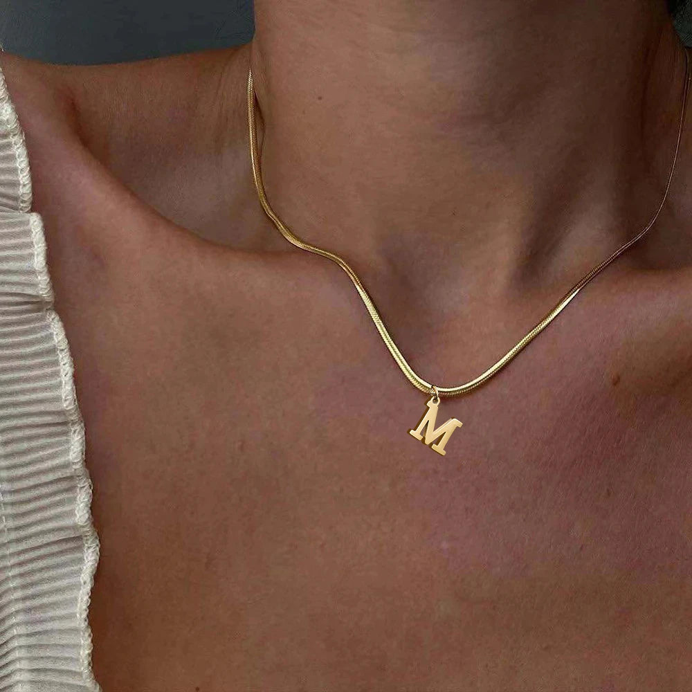 Elegant Stainless Steel Initial Necklace
