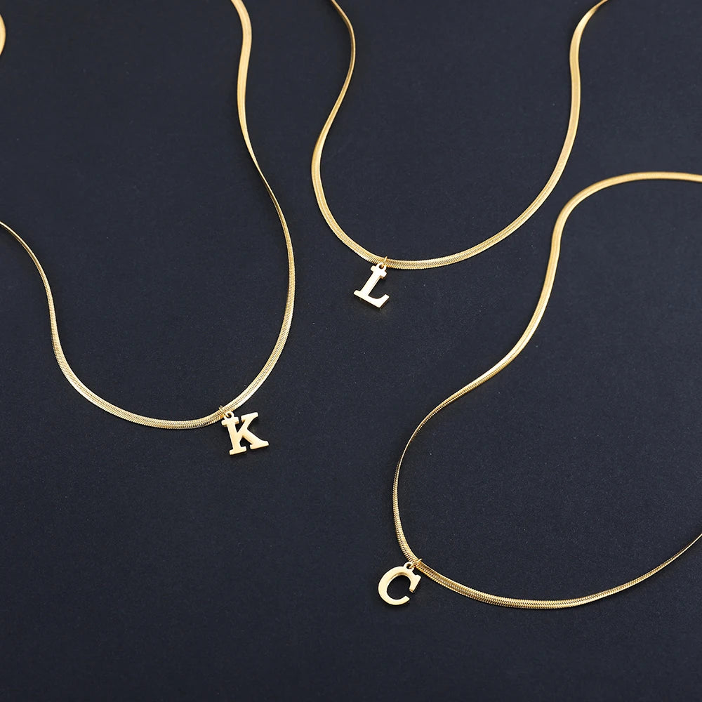 Elegant Stainless Steel Initial Necklace