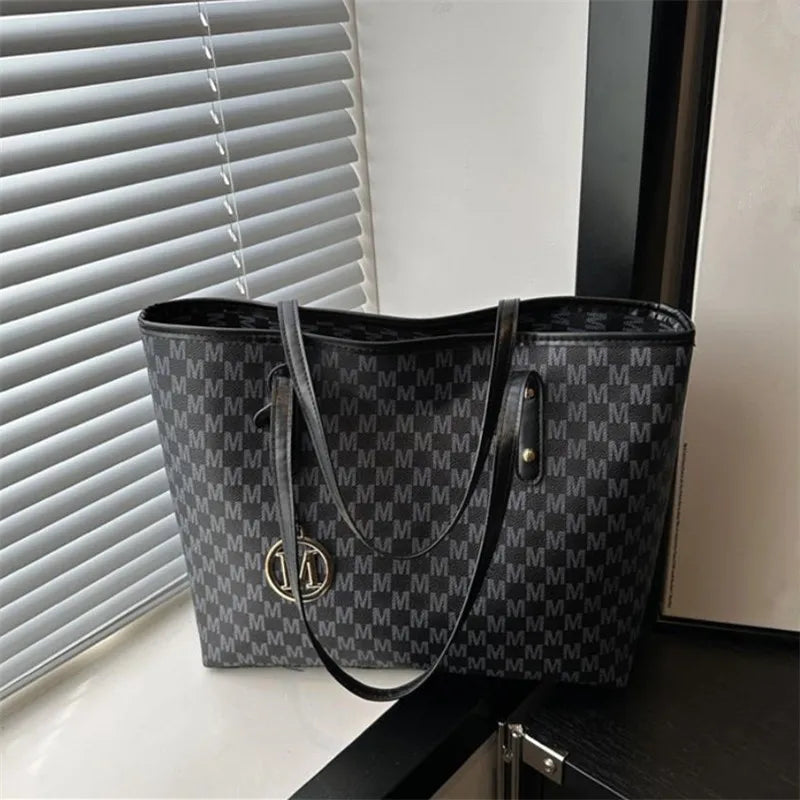 Stylish Tote Bag, Vintage Handbag, Large Underarm