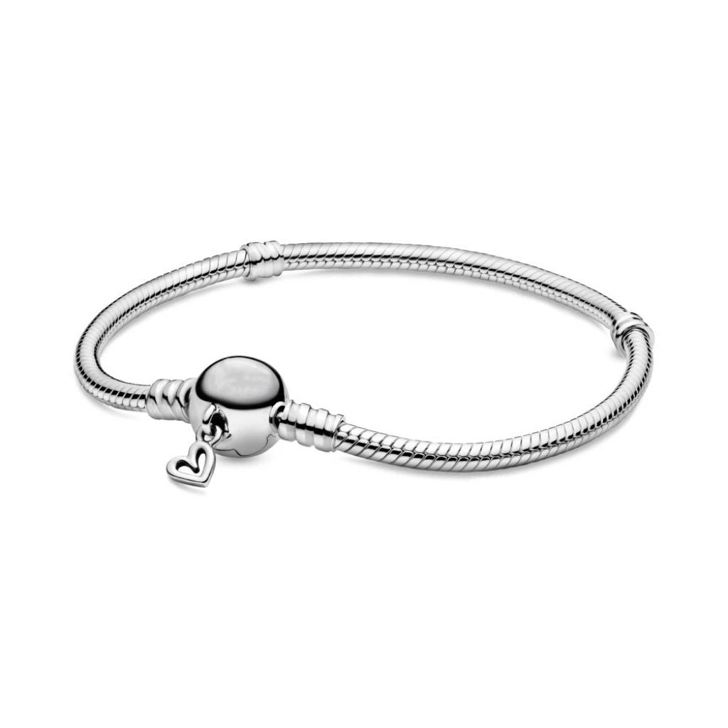 Crown & heart silver bracelet