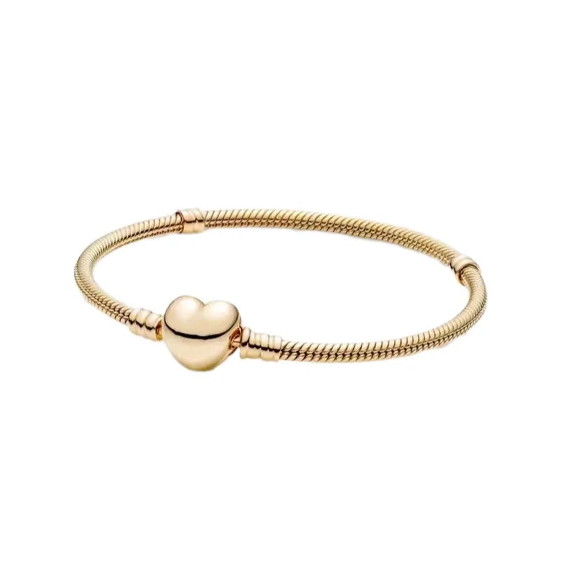 Crown & heart silver bracelet