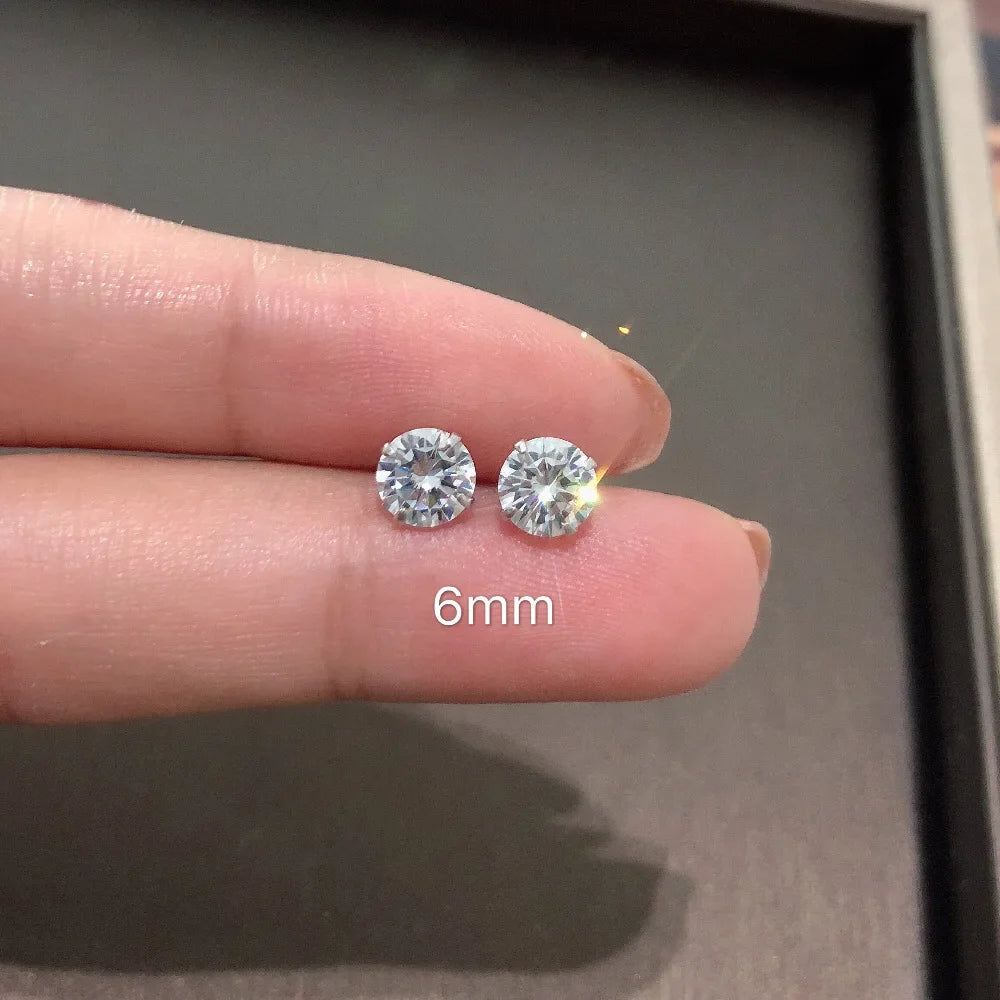Cute Tiny Clear Crystal CZ Stud Earrings