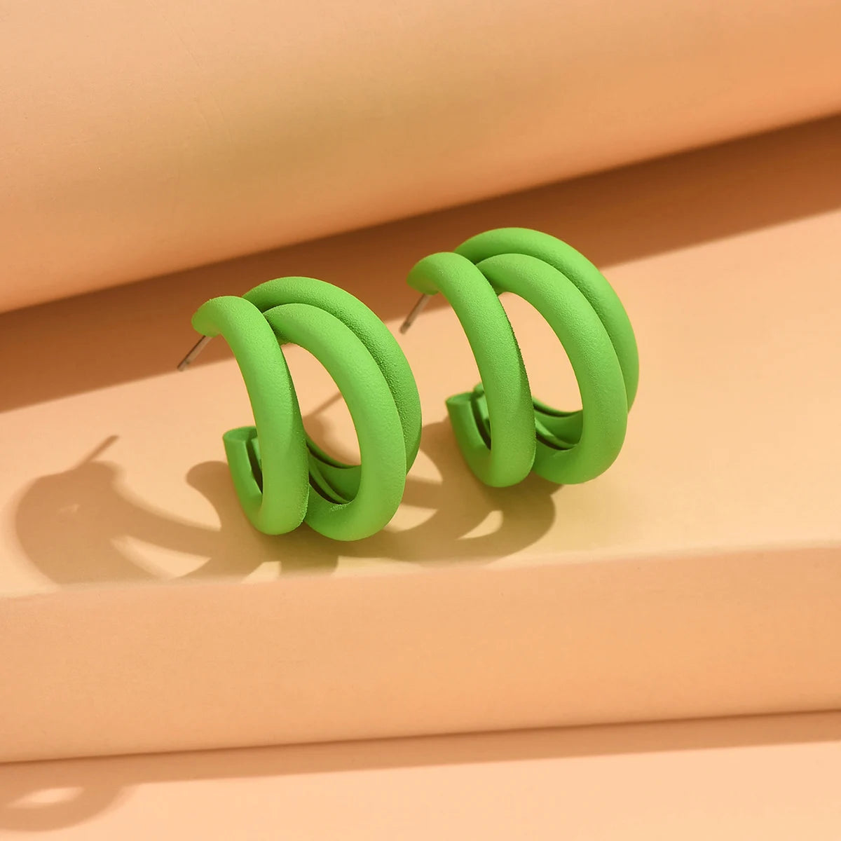 Elegant Gold Color Circled Hoop Earring